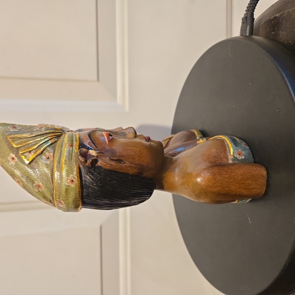 Balinese Hand Carved Wood Bride and Groom Figurine Statue Bust Vintage - Picture 6 of 11